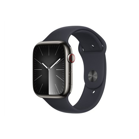 Apple Series 9 (GPS + Cellular) Inteligentny zegarek 4G Stal nierdzewna Midnight 45 mm Odbiornik Apple Pay GPS/GLONASS/Galileo/B